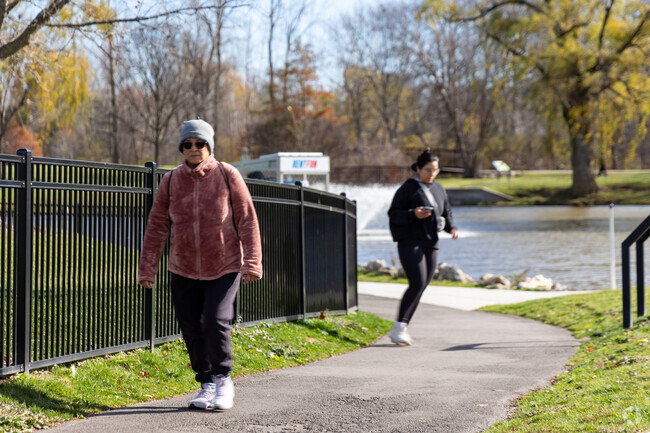 Bonnie Brook residents love to take walks around the pond at Bevier Park.