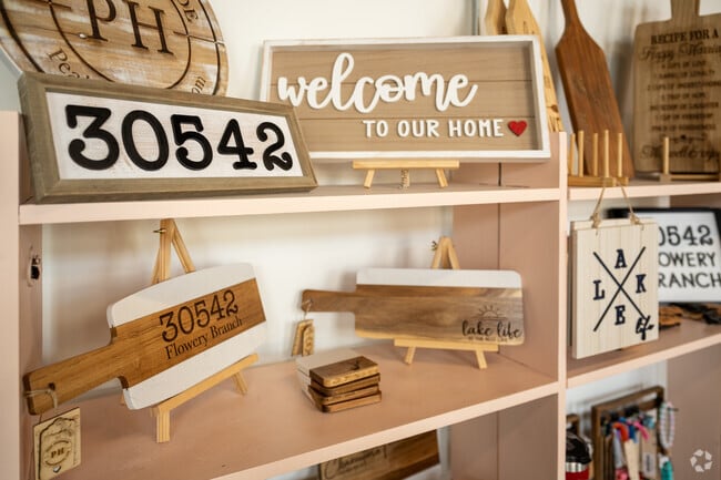 In the charming heart of downtown Flowers Crossing, you can discover an array of quaint local shops brimming with unique and delightful gifts, each with its own distinctive character and story, perfect for finding something special for any occasion.