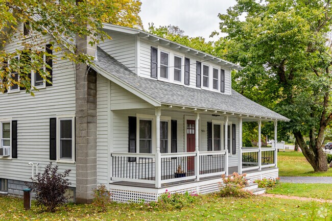 A welcoming front porch of a home in Bolton, MA.