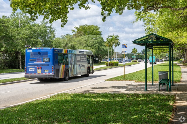 There are bus stops all along Atlantic Boulevard.