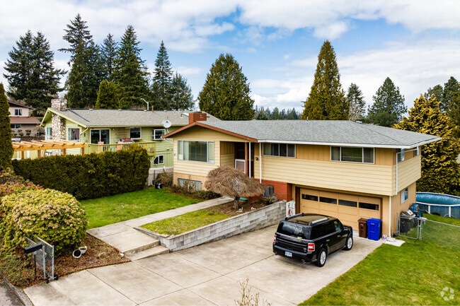 Vibrant split-level homes add a splash of color to the residential streets of Northwest Gresham.