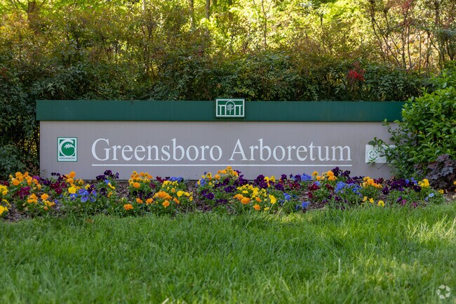 Starmount Forest. Sing of Greensboro Arboretum in Lindley Park