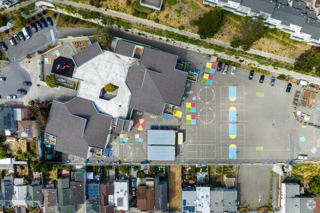 A top down view of George Washington Carver Elementary School in San Francisco.