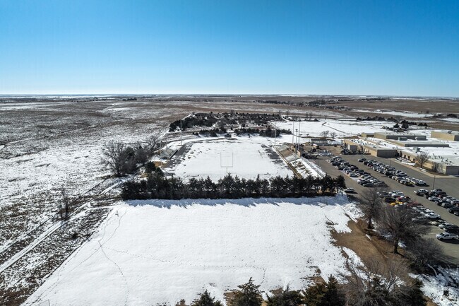 Southeast of Saline has a small football field.
