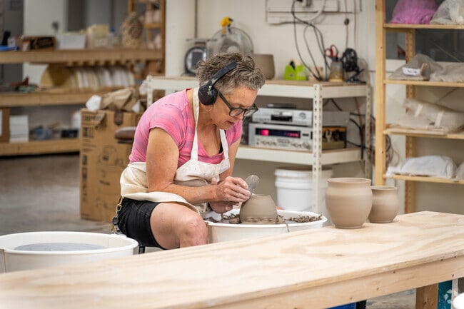 Watch as Anyhow Studio members mold clay into stunning art in Valley, RI.