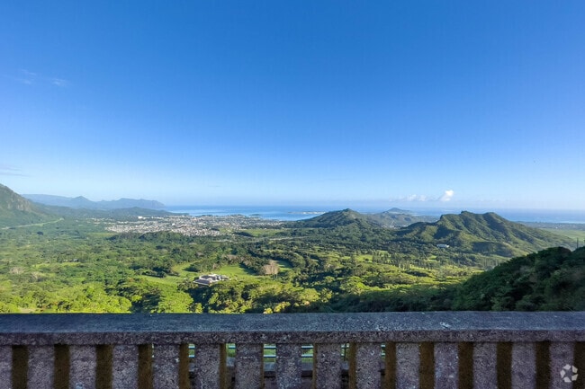 Enjoy stunning views of Windward Oahu from the Pali Lookout.