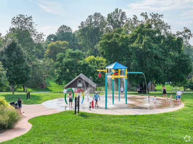 Cool down at the Riverside Park splashpad in the Peakland area.