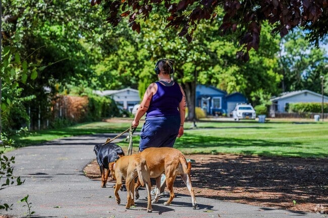 It's common to see dog walkers in the many walking paths in Greenhills Estates.