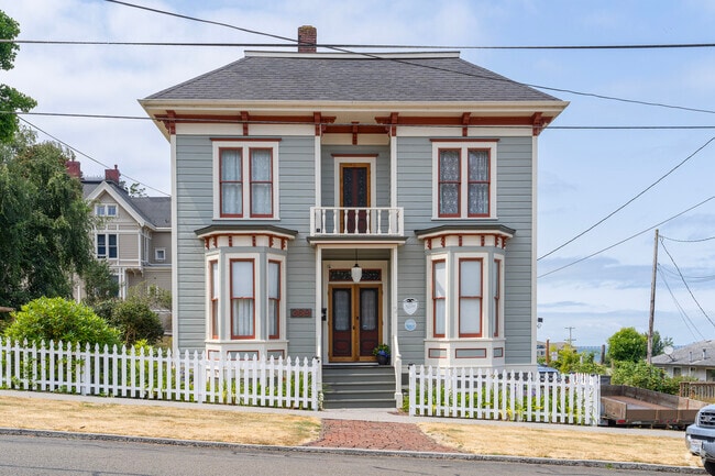 A Victorian home with views of the Columbia River in Adairs Port of Upper Astoria.
