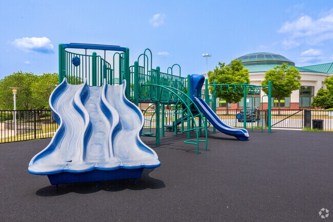 Local kids love the slides at Brandywine Town Center Playground.