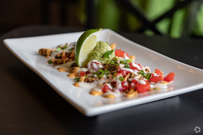 Savor raw vegan nachos at Blossoming Lotus in Irvington.