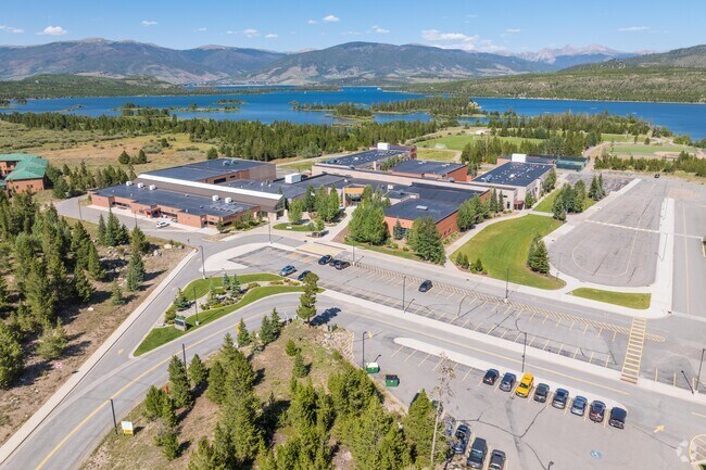 Frisco Elementary near Lake Dillion CO on a sunny day.