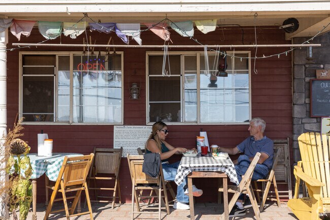 Nezinscot Farm has several outdoor seating options and is a truly friendly spot.