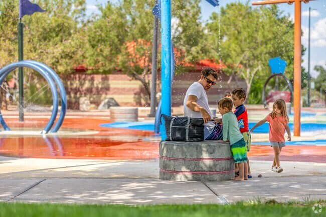The splash pad at Mission Hills Park keeps kids cool as they enjoy outdoor activities and fun.