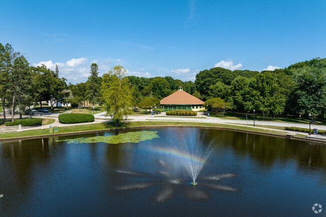 Take a stroll around the pond at Slater Memorial Park in Darlington.