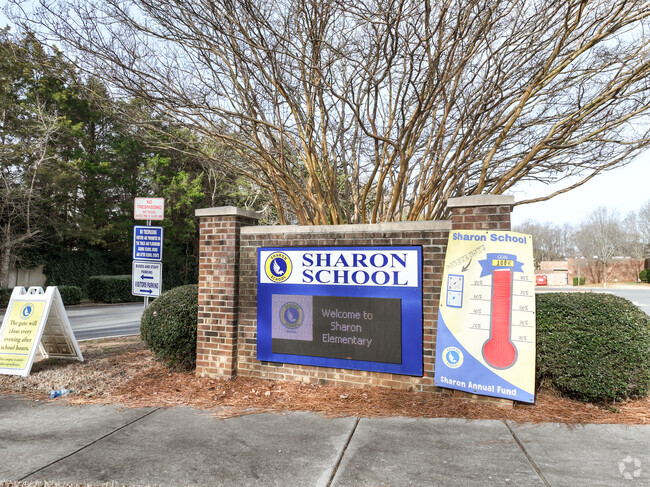 The sign at Sharon School in Charlotte.