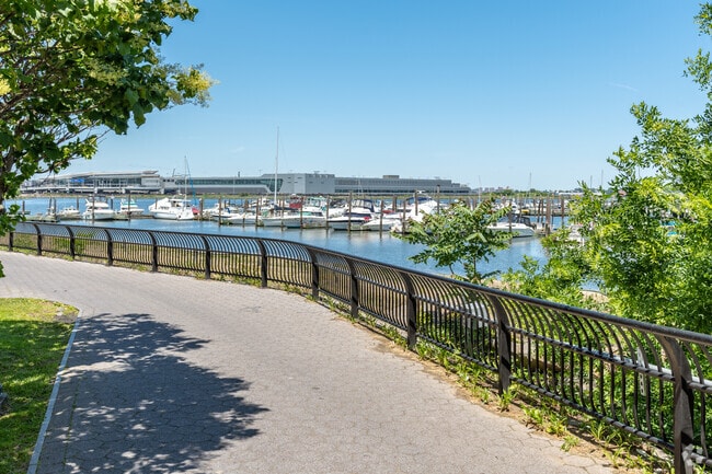 Flushing Meadows Promenade is a green space with calming seaside walking paths in East Elmhurst.