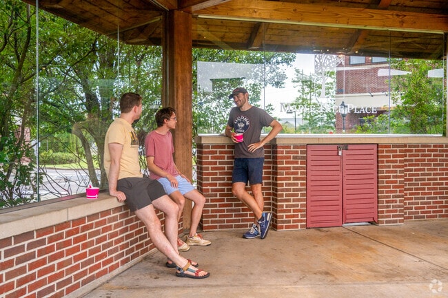 Friends enjoy ice cream at Maple Tree Place, just a short drive from Williston’s center.