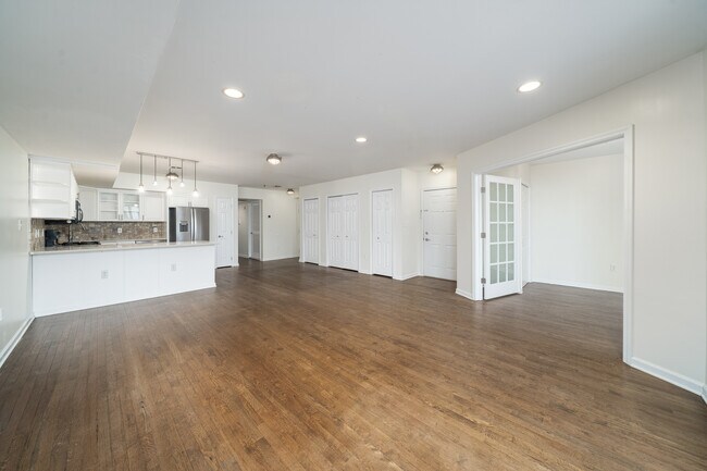 Open floor plan - Livingroom and Kitchen. Storage closets