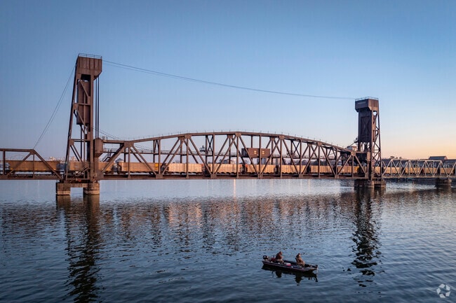 The entrance to Decatur is across the Tennessee River necessitating bridge crossings in and out of the city.