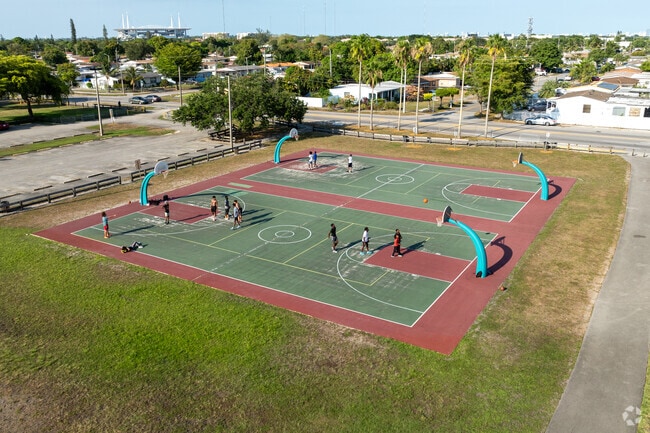 Myrtle Grove has public basketball courts giving people the chance to stay active.