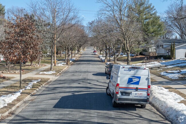 Tree-lined streets are common in Midvale Heights.