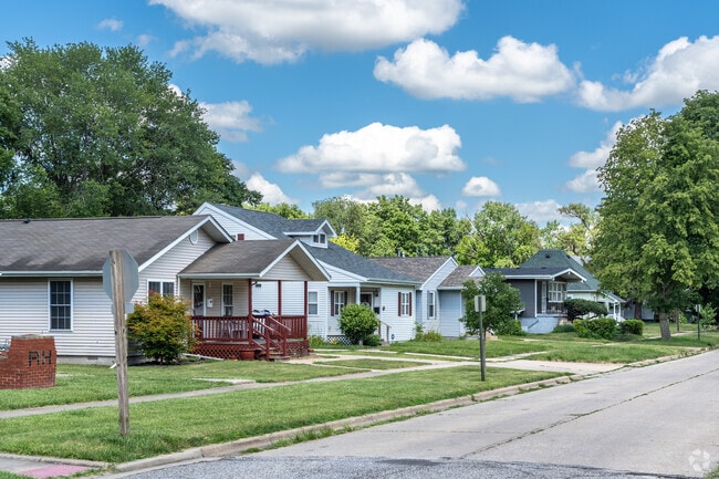 Most homes in King Park are single-story, stick-built houses with siding.