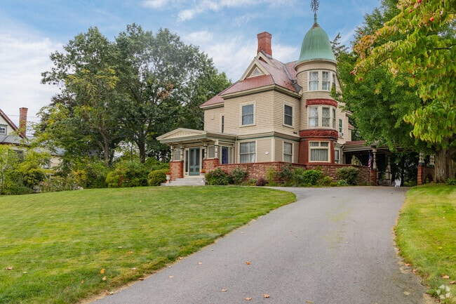 Queen Anne homes in North End Nashua feature ornate trim, turrets & elegant Victorian charm.