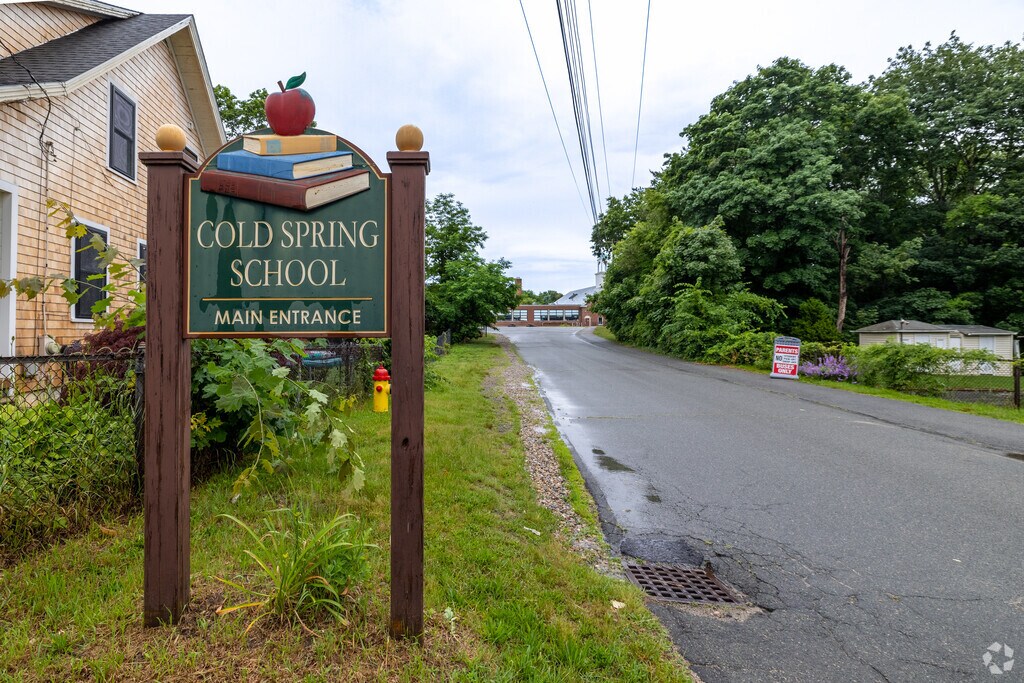 A charming sign greets you as you enter Cold Spring School in Plymouth.
