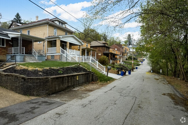 Steps are needed to climb the hills of Overbrook.