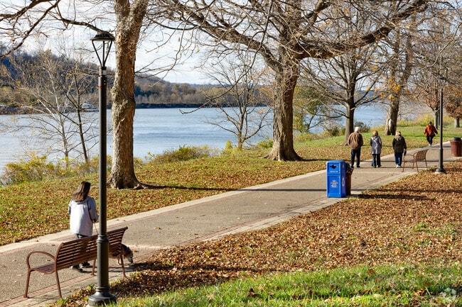 Paved walking trails in Fernbank Park offer great views of the Ohio River in Sayler Park.