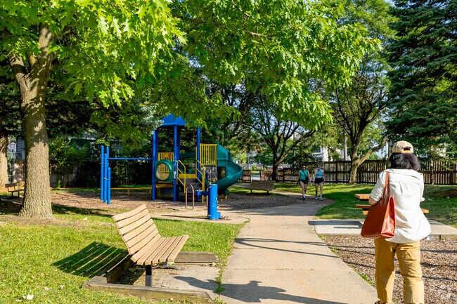A path at Graydon Park connects State Street to both sides of Stadium in Lower Burns Park.