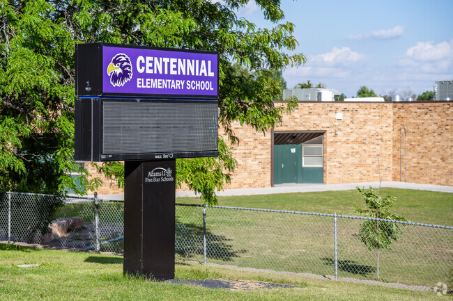The school sign at Centennial Elementary School in Broomfield, Colorado.