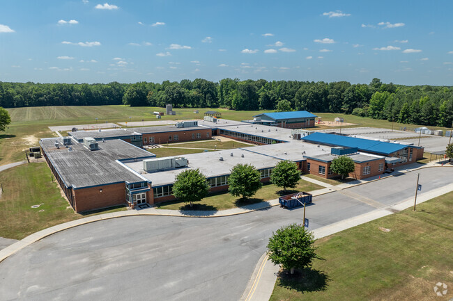 An aerial view of David A. Harrison Elementary School.