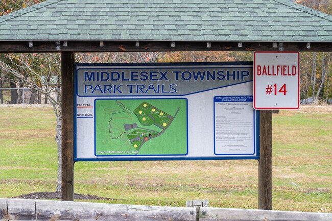 There are several walking trails at Middlesex Township Park.