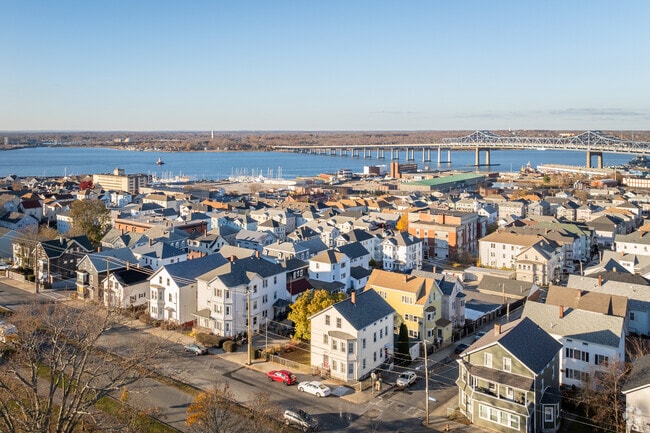 Fall River's colonial charm shines through from an elevated vantage point.