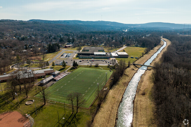 Onondaga Creek runs along Clary Middle School in the Valley.