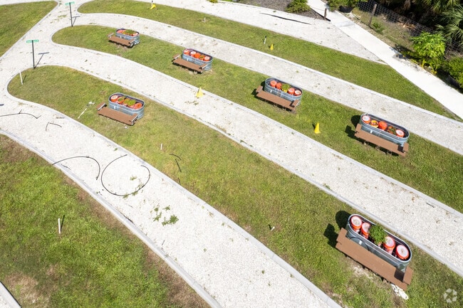 Natural gardens at Apostolic Revival Center Christian School in Fort Myers .
