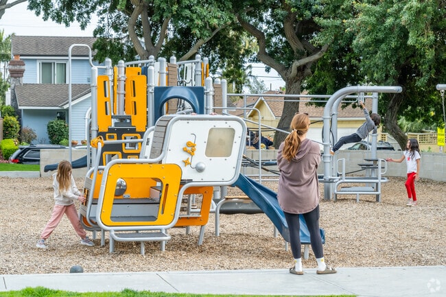 Families flock to San Luis Rey Park for the well-maintained playgrounds.
