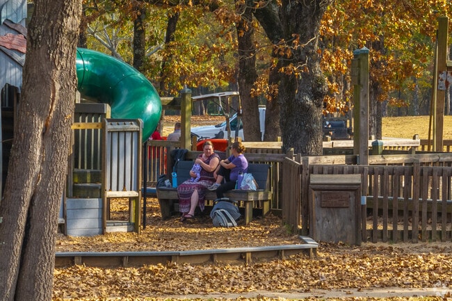 Cherry Creek Park features a wooden playground for Canton's children to burn off some energy.