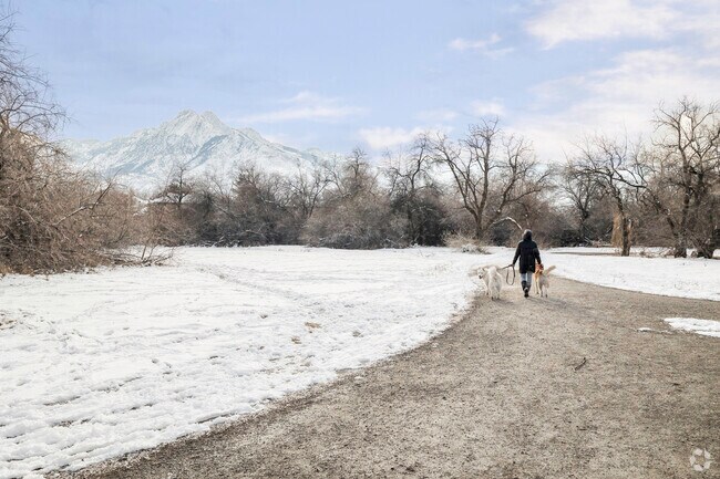 Big Cottonwood Regional Park spans 80 acres with trails, a pond and a pavilion.