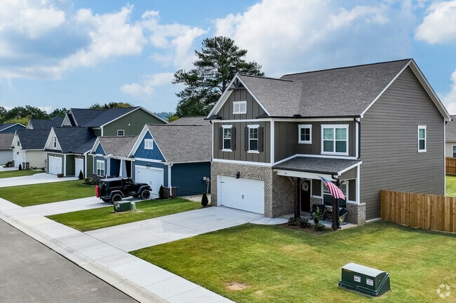 Houses in Westside feature attached car garages.