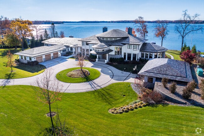 Many large, lakefront homes can be found on South Gull Lake.