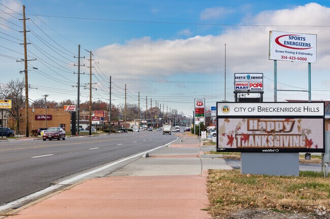 Breckenridge Hills welcome sign located along St Charles Rock Rd.