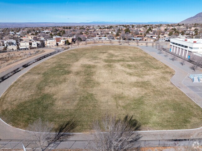 A large grass field at Eisenhower Middle School.