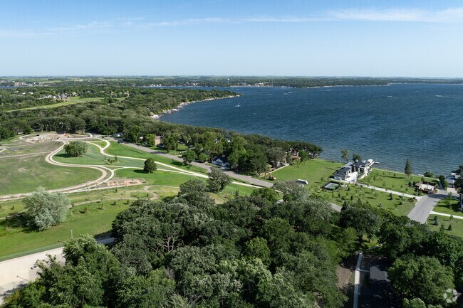 Most homes in Okoboji are built right up to the water, with private docks offering access.