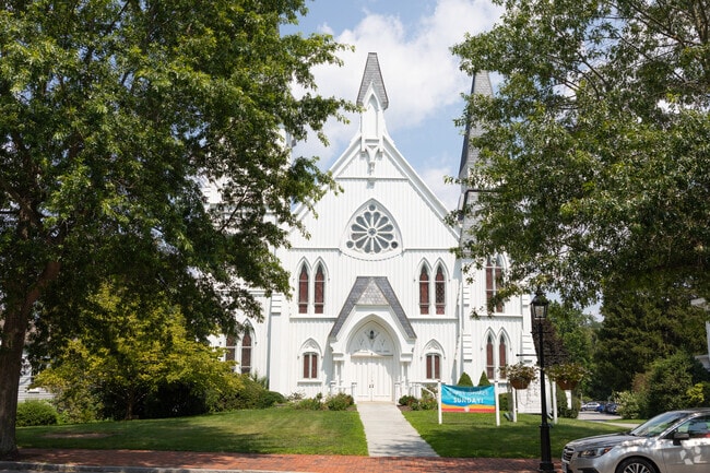 Experience serenity and timeless architecture at the Bedford Presbyterian Church.