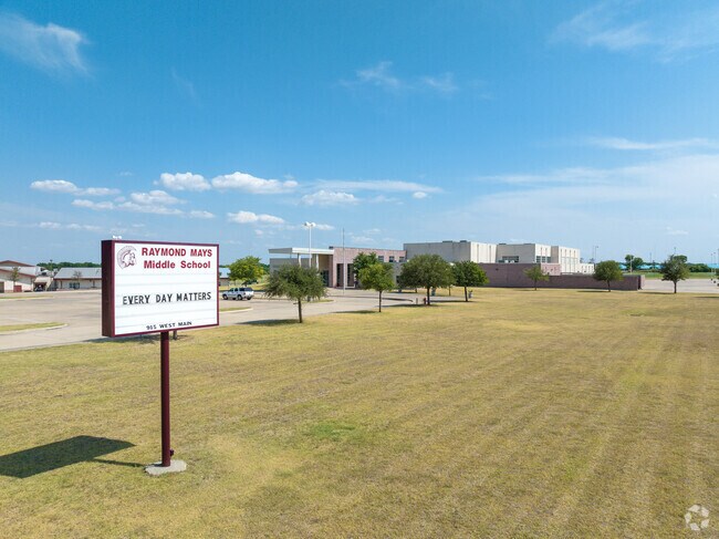 A pylon sign displays important announcements about Raymond Mays Middle School in Troy.