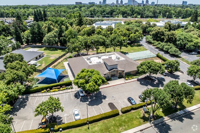 READ Academy of Sacramento offers a sprawling campus when viewed from above.