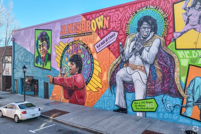 The Spirit of Funk mural was dedicated by The Greater Augusta Arts Council in 2020.